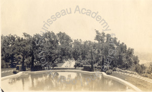 Image of Pool & axis development from bathhouse, George O. Knapp Estate